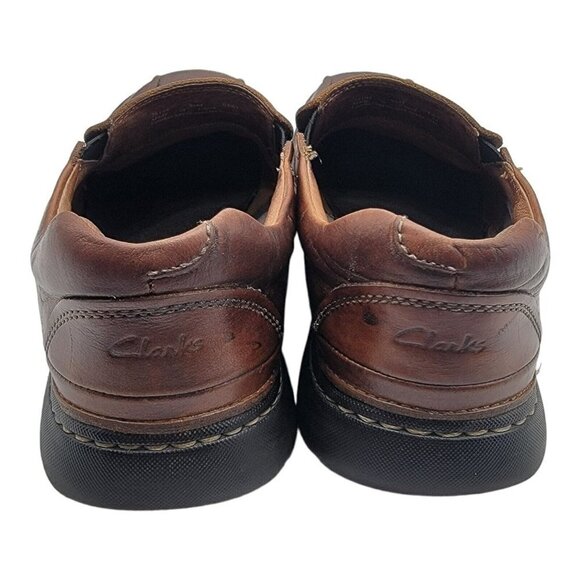 CLARKS SLIP-ON BROWN LEATHER MENS 9.5M SHOES 78194 main image 7